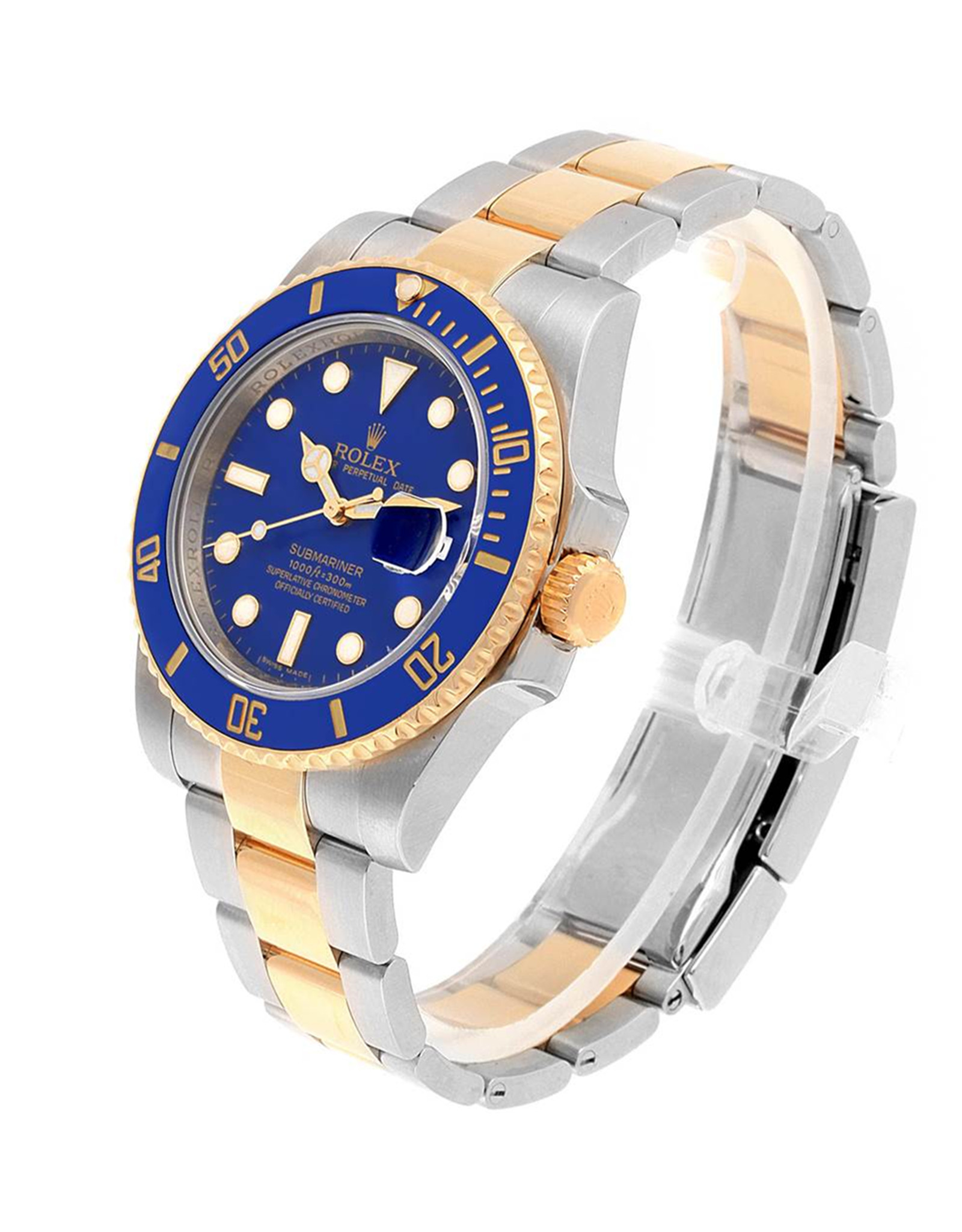 Replica Rolex Submariner Blaues Zifferblatt Set mit Diamants Men's Replica Uhren 116613 40mm-1