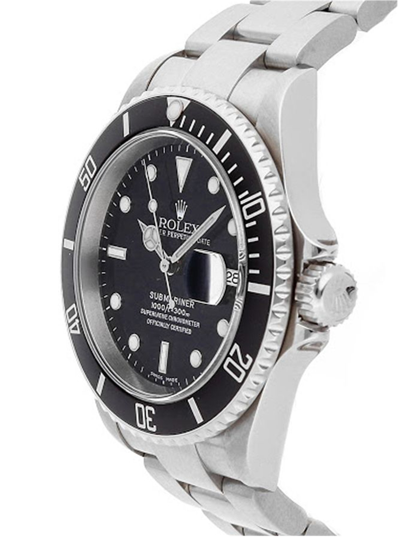 Replica Rolex Submariner Schwarzes Zifferblatt Schwarzes Aluminium Lünette Einfügen Männerwache 16610 40mm-1
