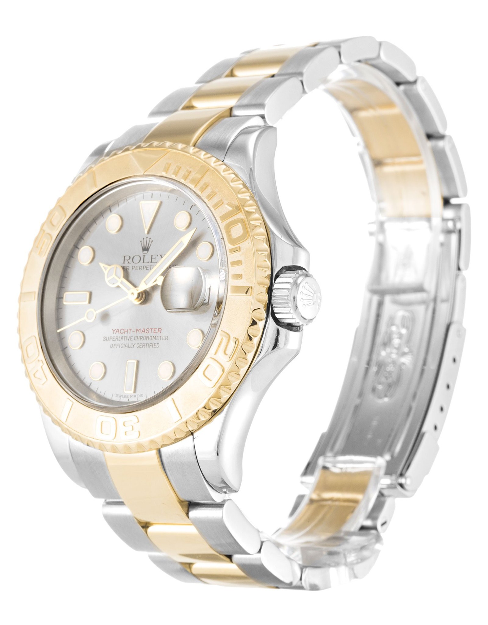 Replica Rolex Yacht Master graues Zifferblatt Gold Lünette 16623 40mm-1