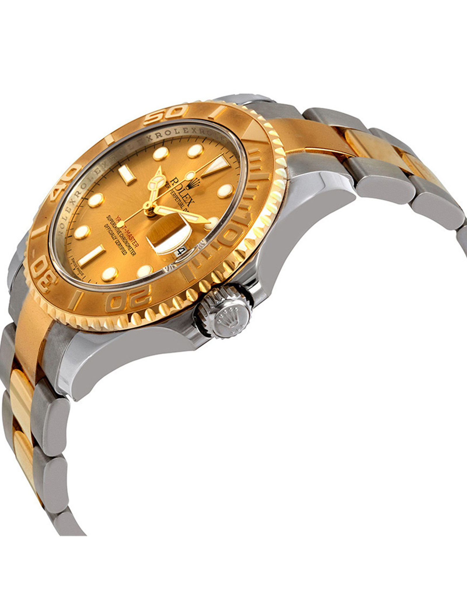 Replica Rolex Yacht Master Goldenes Zifferblatt Dial Dial Dicke Stahl und Gelbgold Austernarmband Automatische Herren Replica Uhren 16623CSO 40mm-1