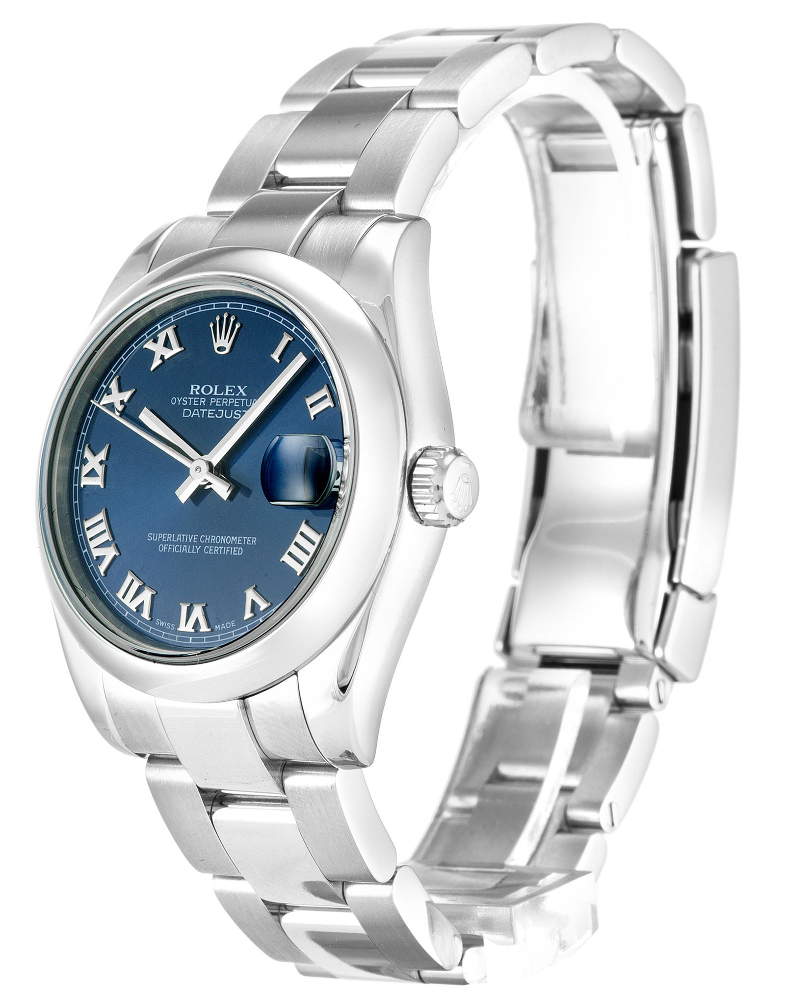 Replica Rolex Datejust Blaues Zifferblatt Römische Marker Dame 178240 31mm-1