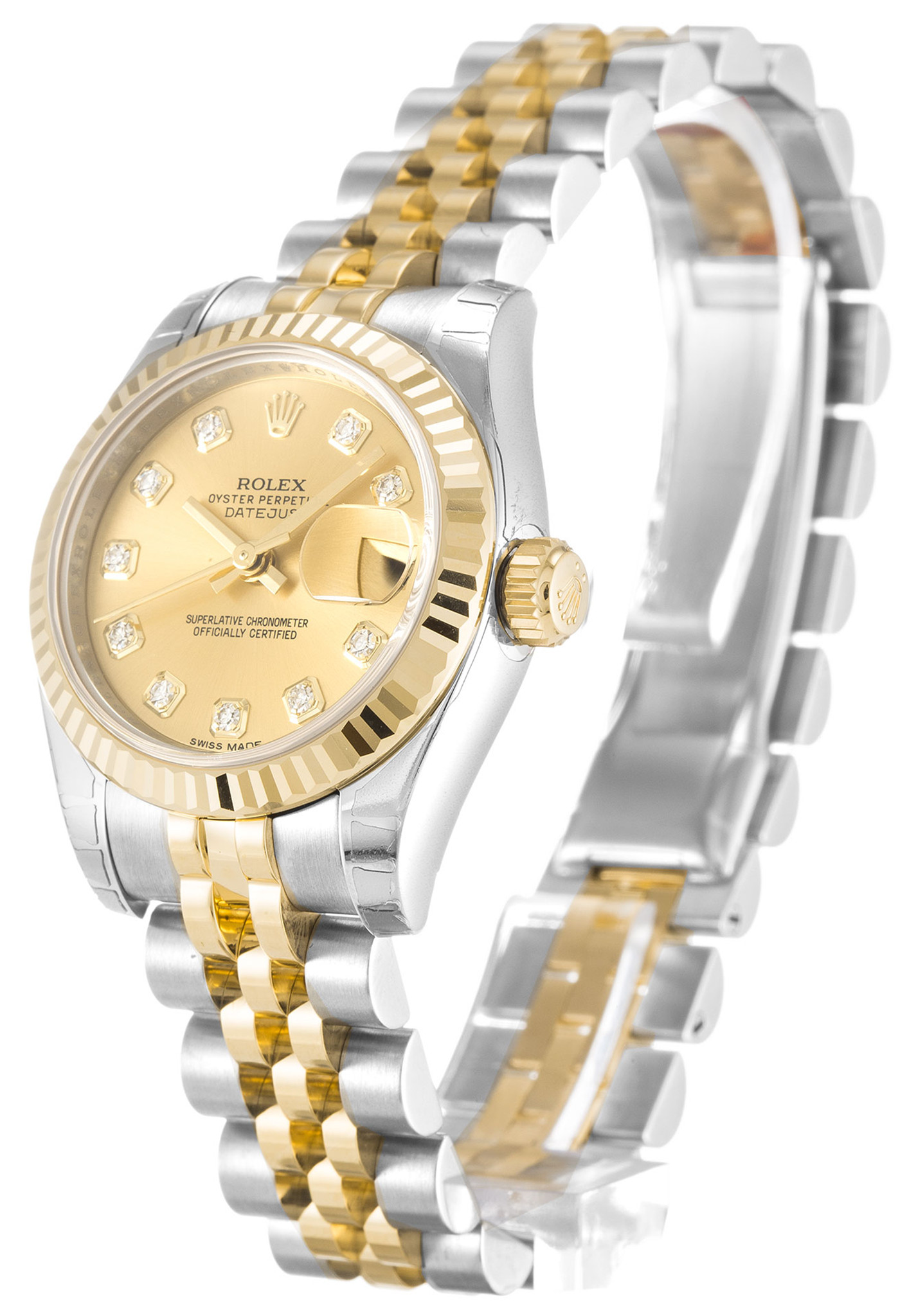 Replica Rolex Datejust Diamant Marker Edelstahlgurt Dame 179173 26mm-1