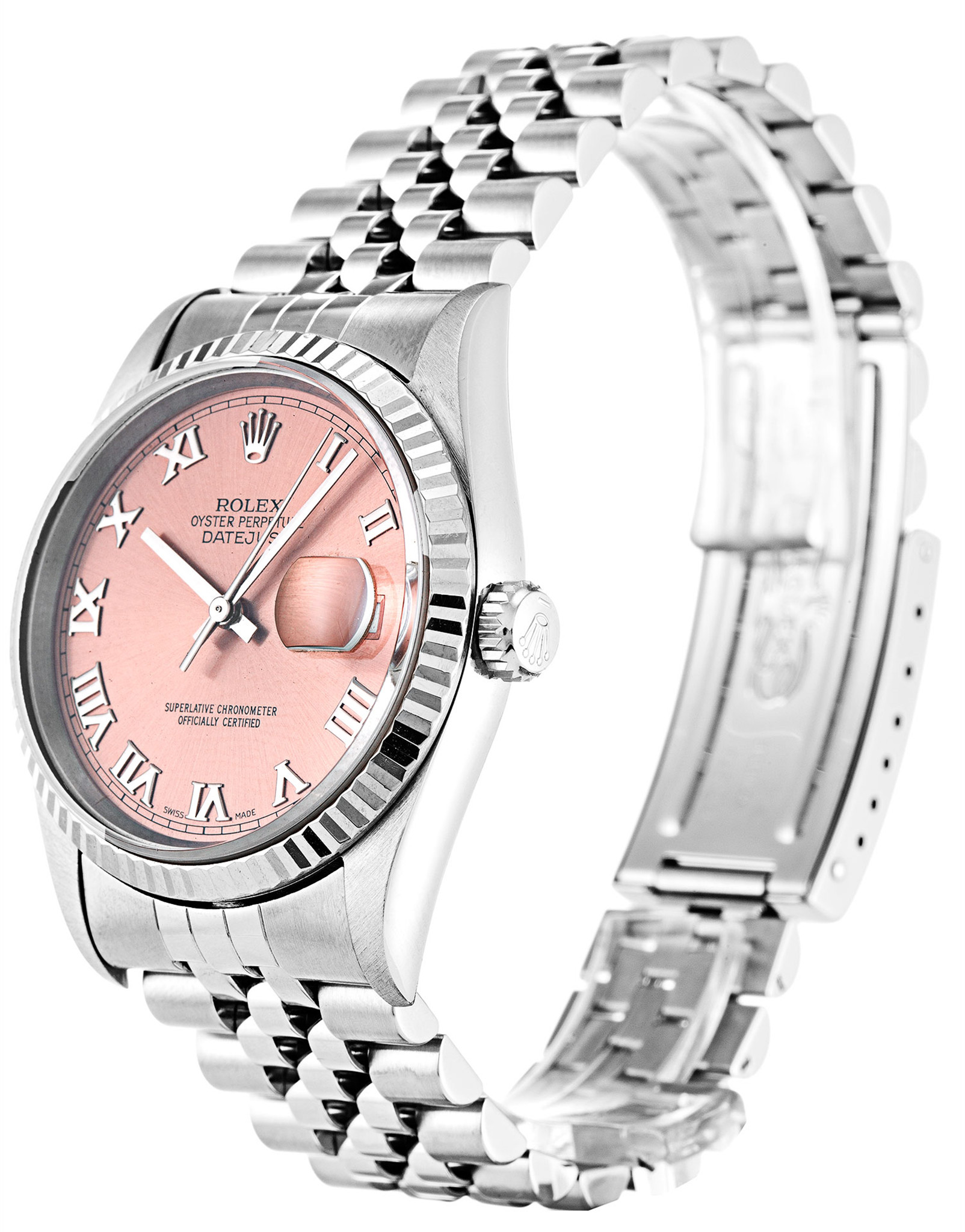 Replica Rolex Datumjust Weißes Gehäuse Römische Marker 16234 36mm-1