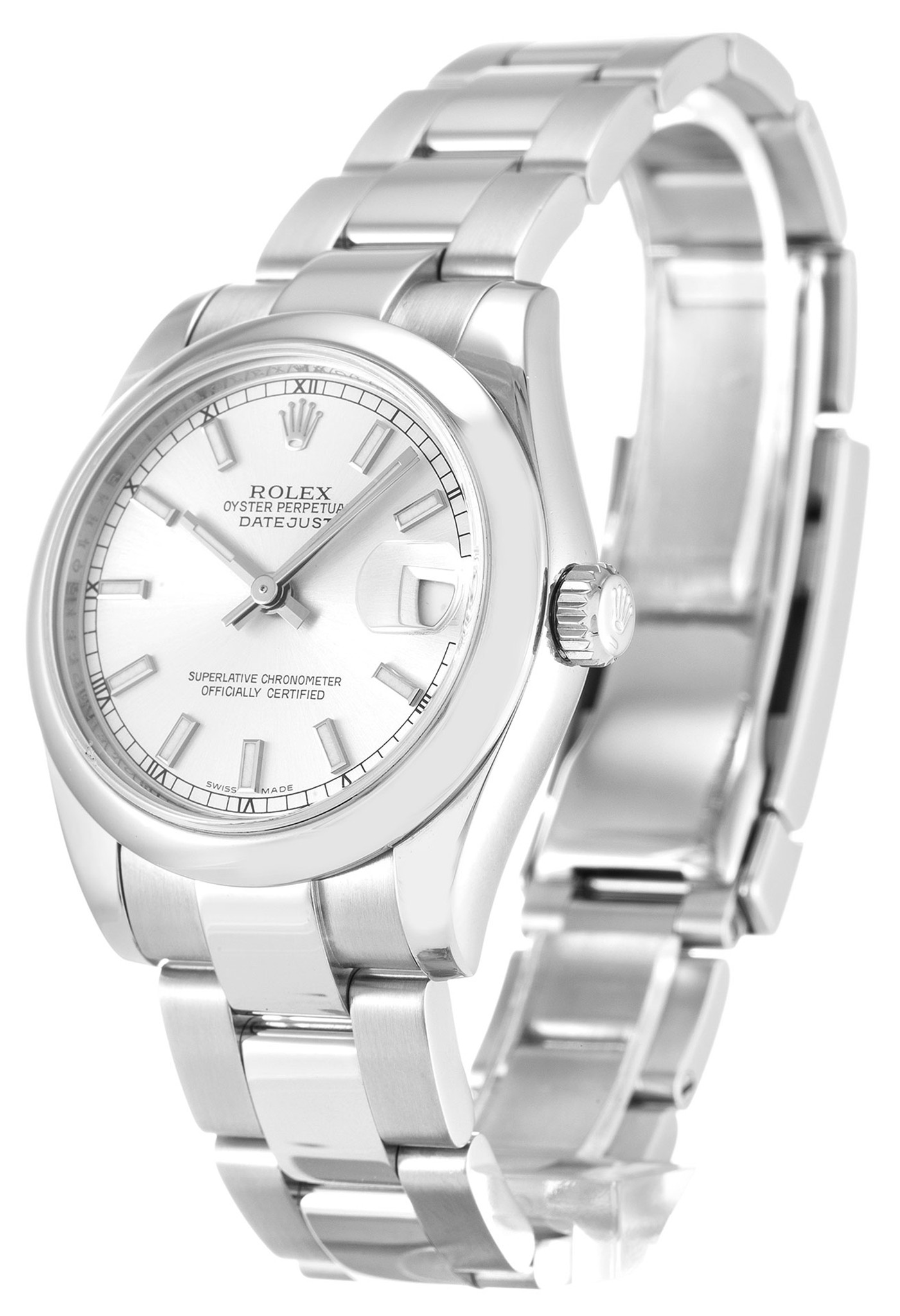 Replica Rolex Datejust Weißes Zifferblatt Stick Markers Dame 178240 30mm-1