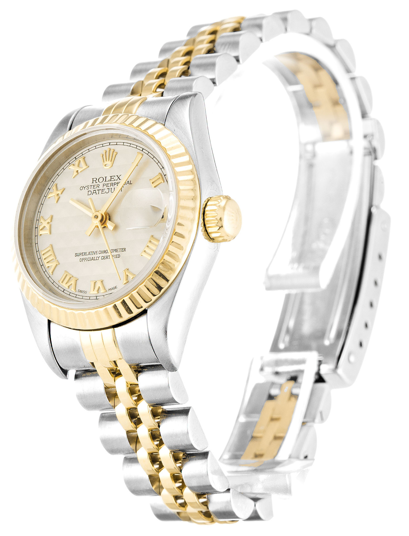 Replica Rolex Datejust Gelbgold Hülle Römische Marker Dame 69173 26mm-1