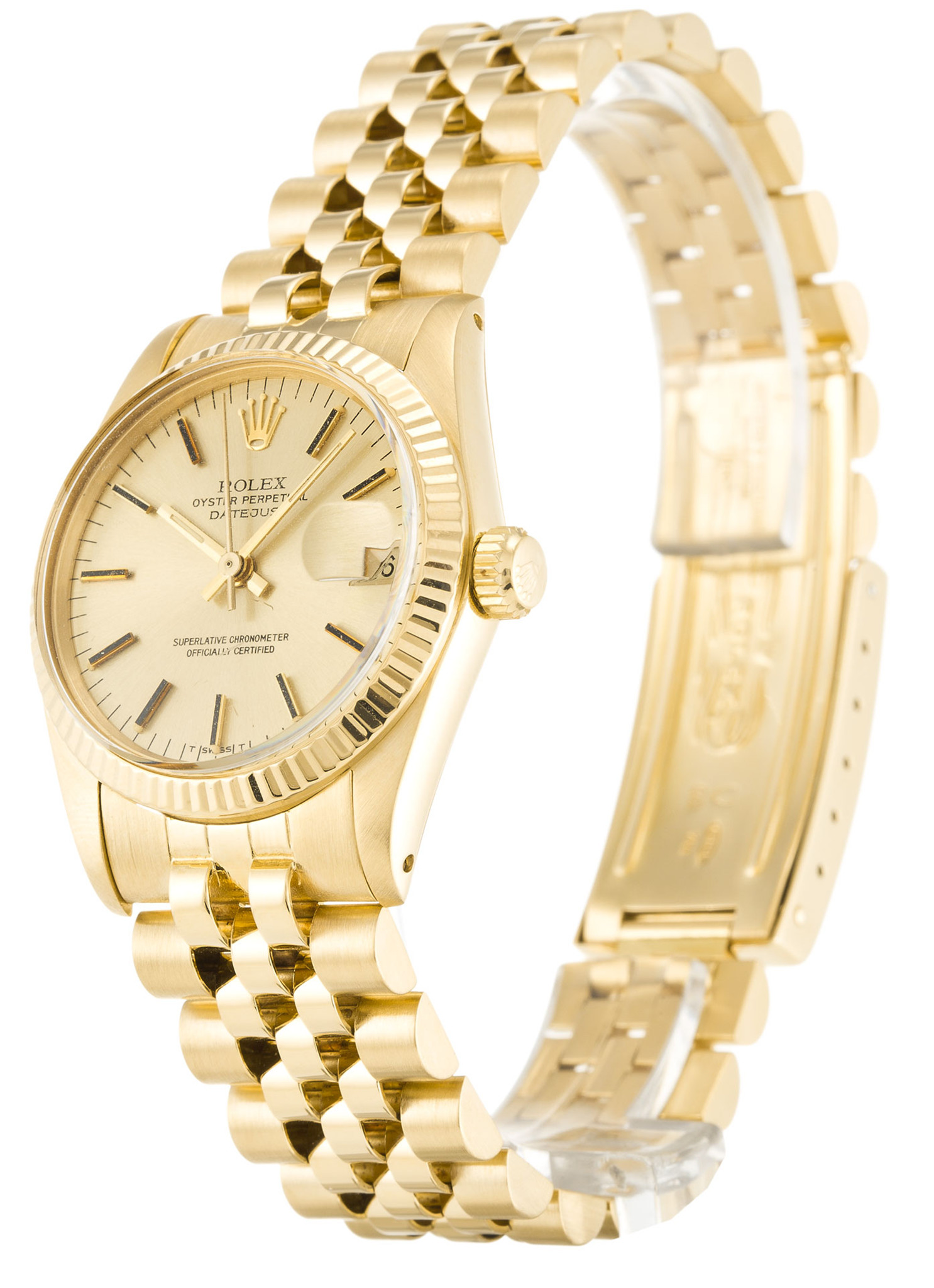 Replica Rolex mittelgroße Datum des Gelbgold-Hülses Stick Marker 6827 30mm-1