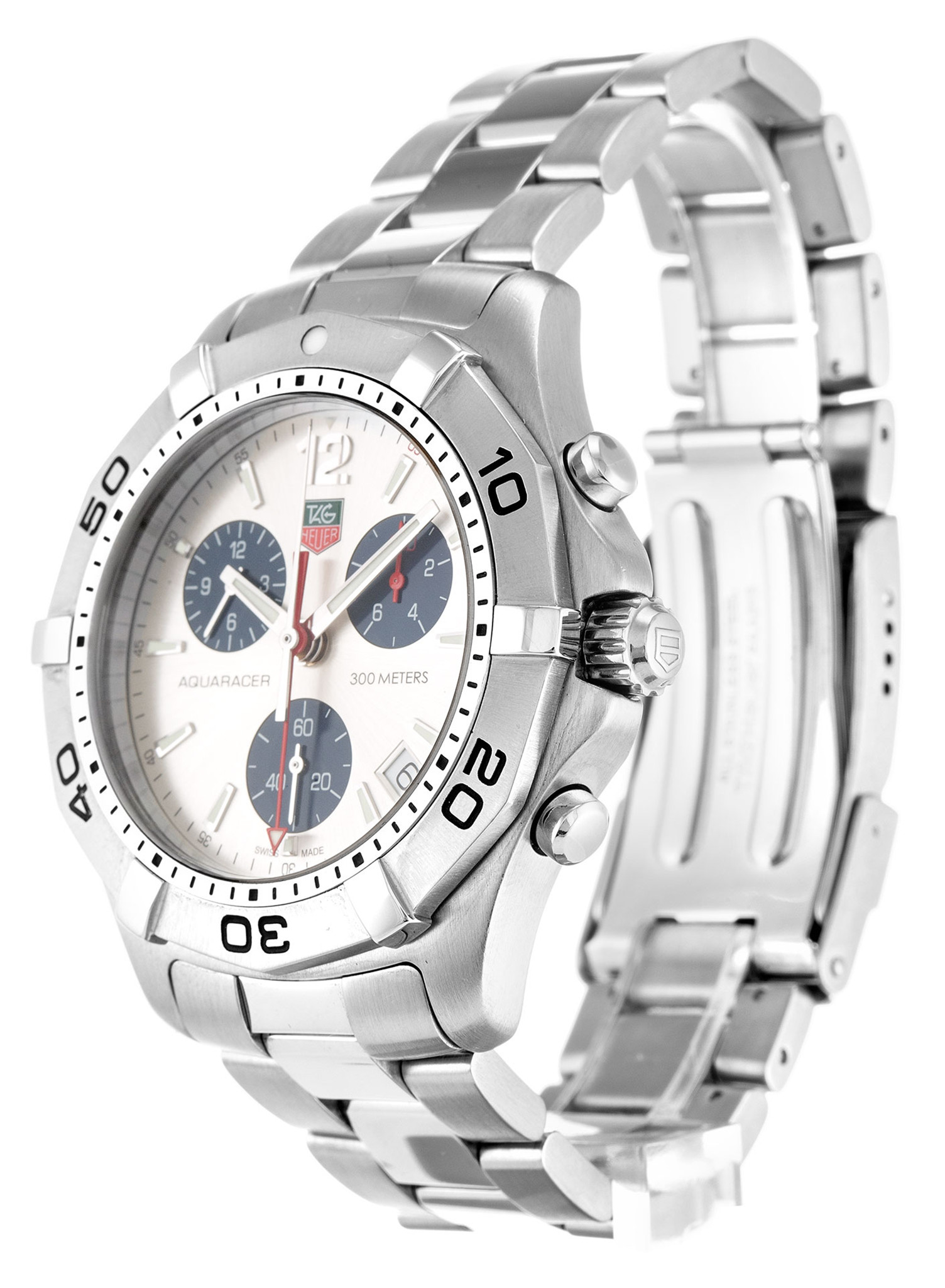 Replica Tag Heuer Aquaracer Weißes Zifferblatt Edelstahlriemen CAF1111.ba0803 41mm-1