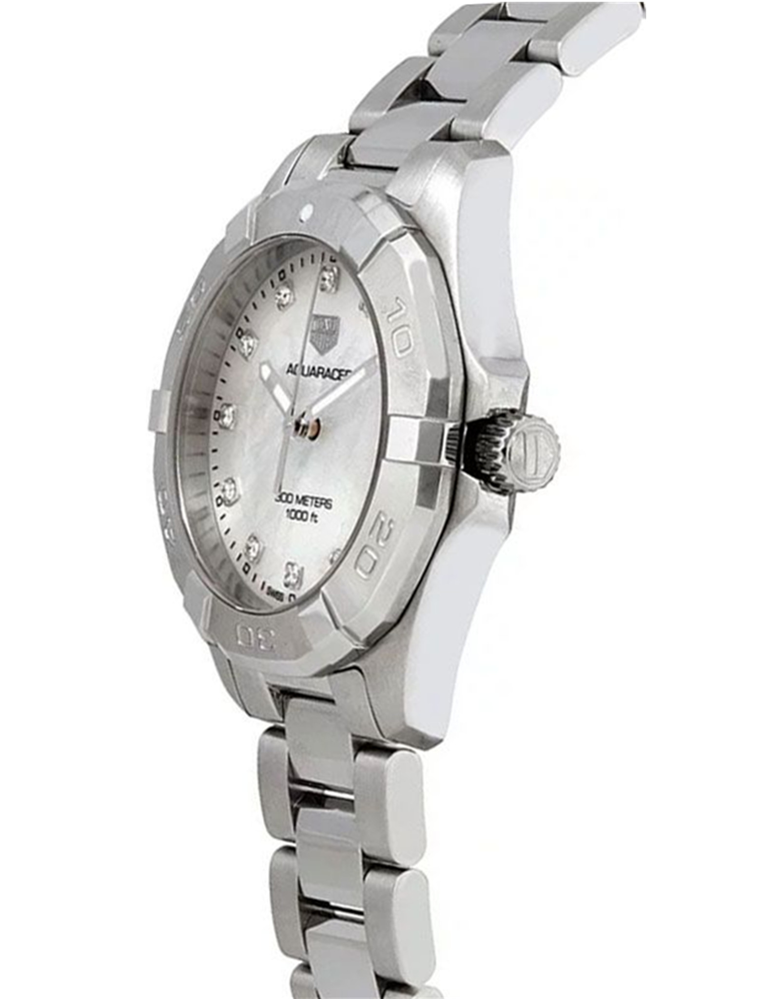 Replica Tag Heuer Aquaracer Weißes Pearl Diamond Dial's Replica Uhren WBD1314.ba0740 32mm-1