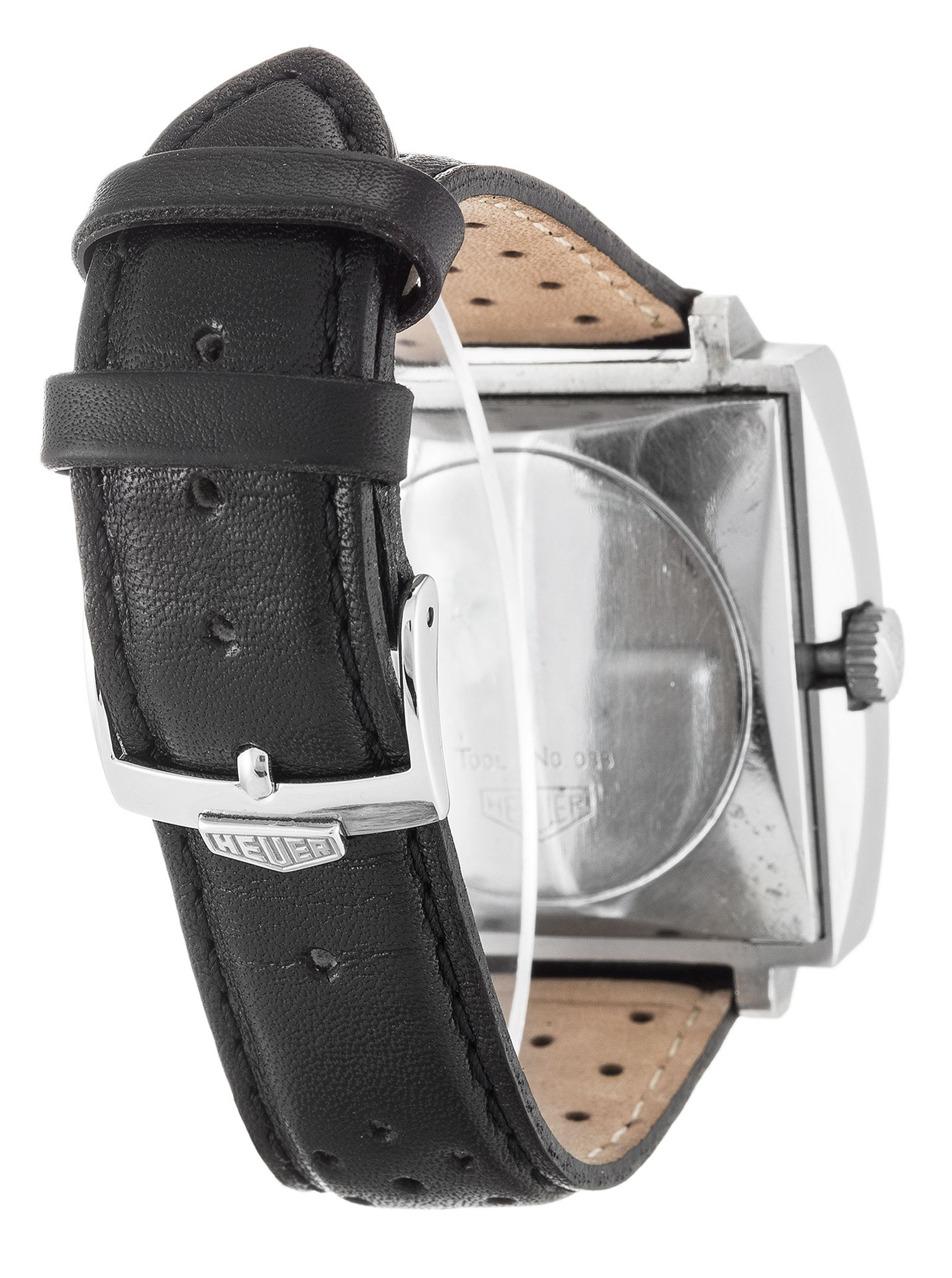 Replica Tag Heuer Monaco Schwarzes Zifferblatt Lederband 1133g-37mm-2